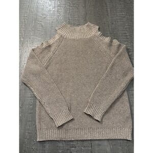 Shore Montana Cold Shoulder Sweater Size Medium Brown Ribbed knit  Date‎ Love